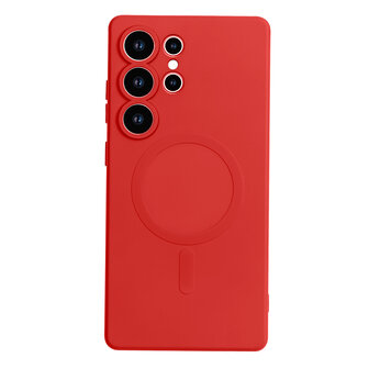 Samsung S25 Ultra - Rood - Camera Siliconen MagSafe Back Cover