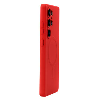 Samsung S25 Ultra - Rood - Camera Siliconen MagSafe Back Cover