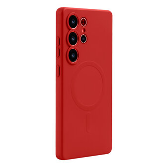 Samsung S25 Ultra - Rood - Camera Siliconen MagSafe Back Cover