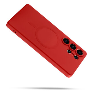 Samsung S25 Ultra - Rood - Camera Siliconen MagSafe Back Cover