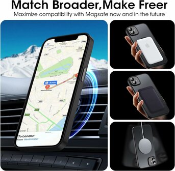 iPhone 11 - Zwart - Matte Armor - Geschikt voor MagSafe