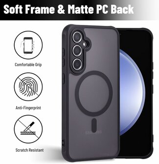 Samsung S24 FE - Zwart - Matte Armor - Geschikt voor MagSafe