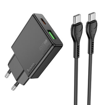Samsung S25 - Type C (1m) Hoco N38 Snellader - Zwart