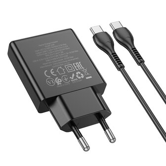 Samsung S25 - Type C (1m) Hoco N38 Snellader - Zwart