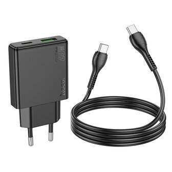 Samsung S25 - Type C (1m) Hoco N38 Snellader - Zwart