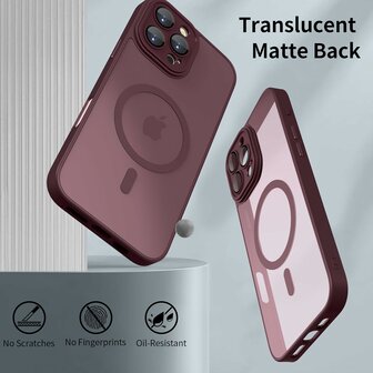 iPhone 16 Pro Max - Matte MagSafe Armor Back Cover - Bordeaux