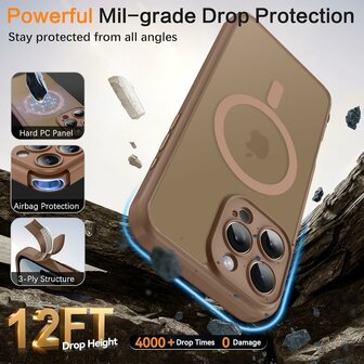 iPhone 16 Pro Max - Matte MagSafe Armor Back Cover - Bruin