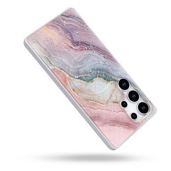 Samsung S25 Ultra - Roze - Marmer MagSafe Back Cover