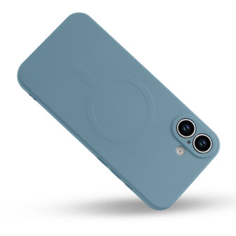 iPhone 16 - Licht Blauw - Camera Siliconen MagSafe Back Cover