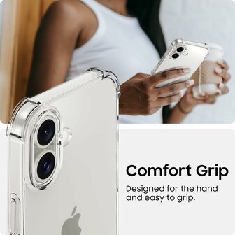 iPhone 16 Plus - Anti Shock &amp;amp; 2X Glas - Transparant