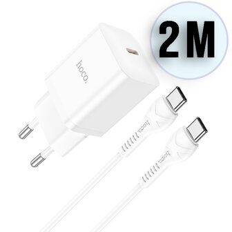 Samsung A54 - 2m Type C &amp;amp; Stekker (N27) - 20W - Wit