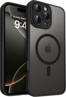 iPhone 16 Pro Max - Matte MagSafe Armor Back Cover - Zwart