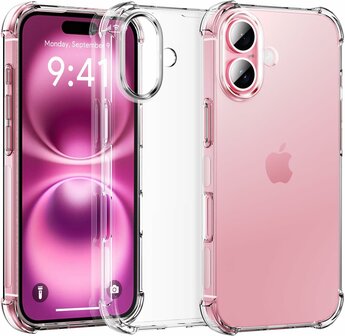 iPhone 16 - Anti Shock &amp;amp; 2X Glas - Transparant