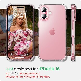 iPhone 16 - Anti Shock &amp;amp; 2X Glas - Transparant