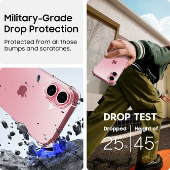 iPhone 16 - Anti Shock &amp;amp; 2X Glas - Transparant