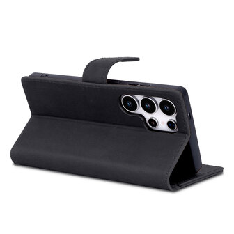 Samsung S25 Ultra - Charcoal Gray - Leather Book Case