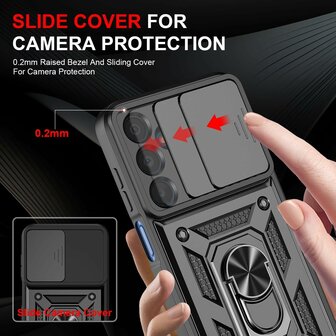 Samsung A16 - Armor Kickstand &amp;amp; Camera Bescherming - Zwart