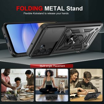 Samsung A16 - Armor Kickstand &amp;amp; Camera Bescherming - Zwart