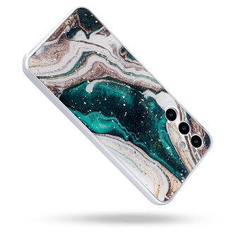 Samsung Galaxy A56 - Groen - Marmer Back Cover