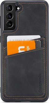 Samsung S21 FE - Back Cover met Kaarthouder - Charcoal Gray