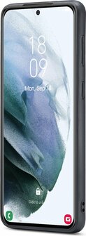 Samsung S21 FE - Back Cover met Kaarthouder - Charcoal Gray