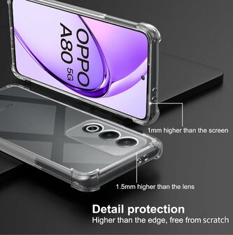 Oppo A80 - Anti Shock &amp;amp; 2X Glas - Transparant