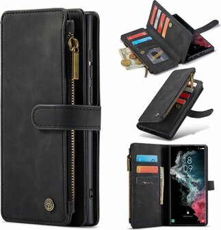 Samsung S23 Ultra Charcoal Gray - Book Case met Rits