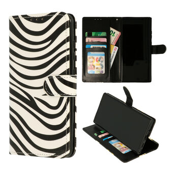 Samsung S22 Ultra met Zebra Print  - Book Case