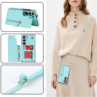 Samsung S23 Plus Turquoise - Back Cover met Koord