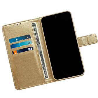 Samsung S25 Ultra - Goud - Book Case &amp;amp; Glas