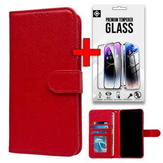 Samsung S25 Plus - Rood - HQ Book Case &amp;amp; Glas