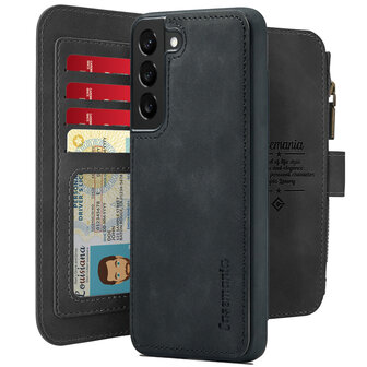 Samsung S24 Charcoal Gray - 2 in 1 Book Case met Rits