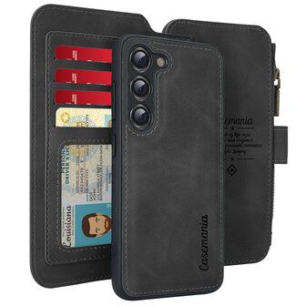 Samsung S24 Charcoal Gray - 2 in 1 Book Case met Rits