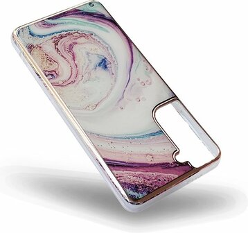 Samsung S21 FE - Marmer Back Cover - Twister