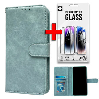 Samsung S25 - Licht Blauw - HQ Book Case &amp;amp; Glas