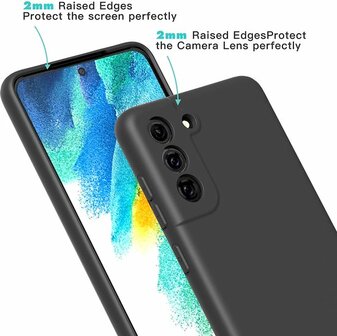 Samsung S21 FE - Siliconen Back Cover - Zwart