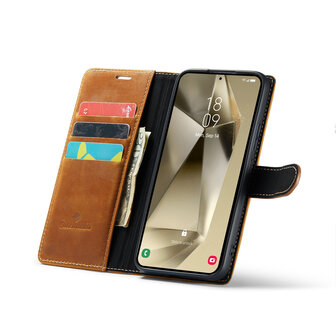 Samsung S24 Sienna Brown - Leather Book Case