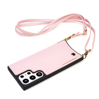 Samsung S23 Ultra Roze - Back Cover met Bandje