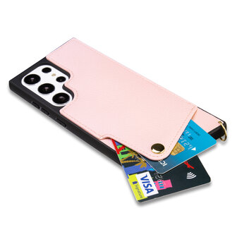 Samsung S23 Ultra Roze - Back Cover met Bandje