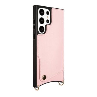 Samsung S23 Ultra Roze - Back Cover met Bandje