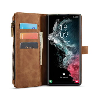 Samsung S25 Ultra - Sienna Brown - Book Case met Rits
