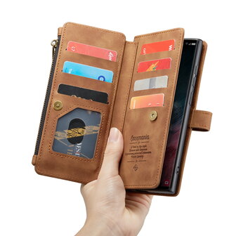 Samsung S25 Ultra - Sienna Brown - Book Case met Rits