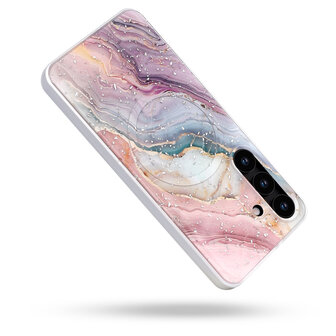 Samsung S25 Plus - Roze - Marmer MagSafe Back Cover