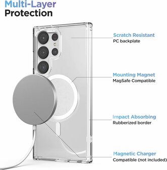 Samsung S23 Ultra Transparant - Anti Shock - Geschikt voor Magsafe