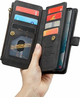 Samsung S22 Charcoal Gray - Book Case met Rits