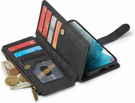 Samsung S22 Charcoal Gray - Book Case met Rits