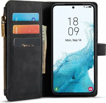 Samsung S22 Charcoal Gray - Book Case met Rits