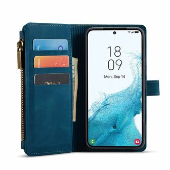 Samsung S22 Plus Navy Blue - Book Case met Rits