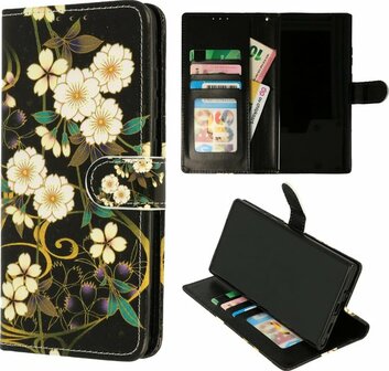 Samsung S21 Ultra - Book Case - Wilde Bloemen