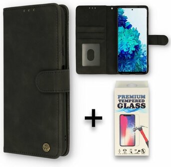 Samsung S21 FE Charcoal Gray &amp;amp; Glas - Book Case